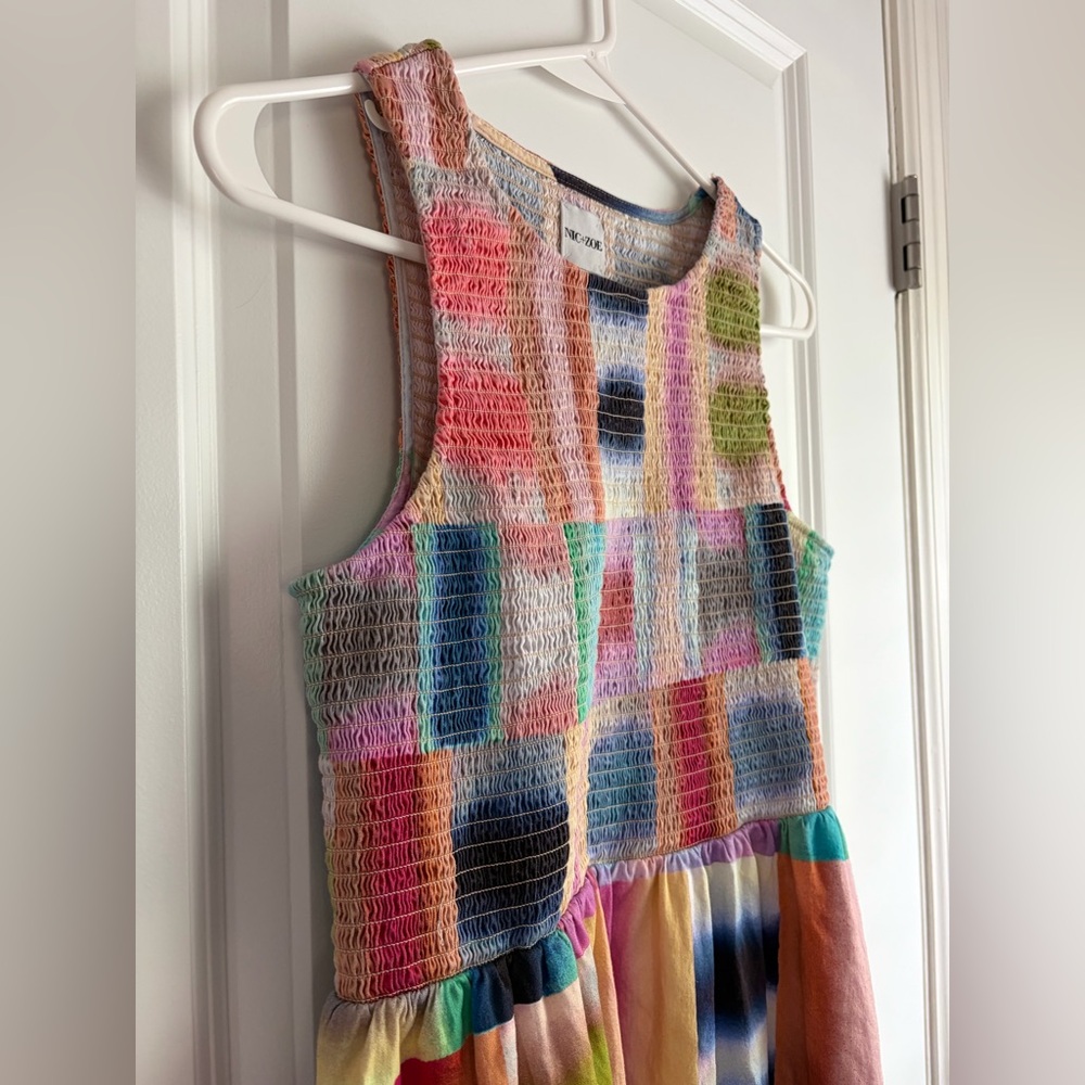 NIC+ZOE Multicolor Patchwork Maxi Dress - Pink, Blue, Green, Yellow - w Pockets - Picture 3 of 9